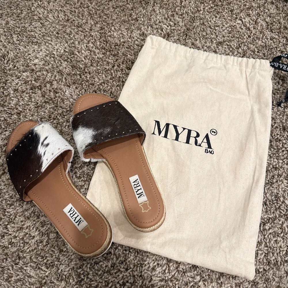 Western Cowhide Leather Sandals